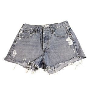 Agolde Parker Cutoff Distressed Denim Shorts in Swapmeet Light Wash Size 25